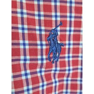 Polo Ralph Lauren Mens Blake Dress Shirt XL Red White Blue Check